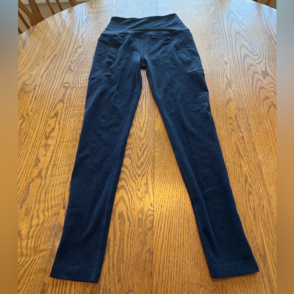 Beyond Yoga Caught In The Midi Crop Spacedye Legging Black Blue High Rise S